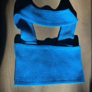 Blue Knit Tube Top/Choker Top
